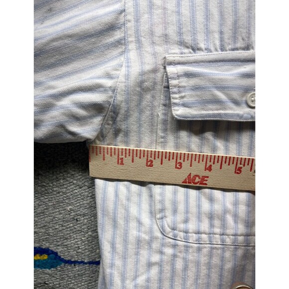 Vintage 90s striped long sleeve button shirt Large surfer skater M - Picture 4 of 8